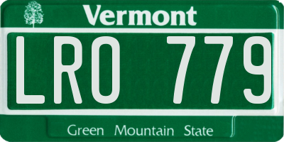VT license plate LRO779