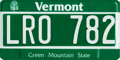 VT license plate LRO782