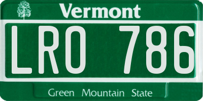 VT license plate LRO786