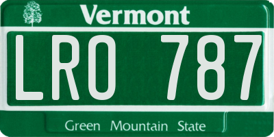 VT license plate LRO787