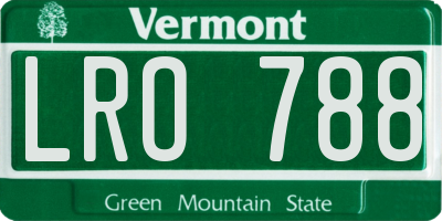 VT license plate LRO788