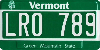VT license plate LRO789