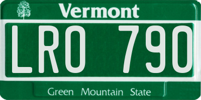 VT license plate LRO790