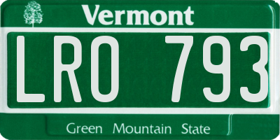 VT license plate LRO793