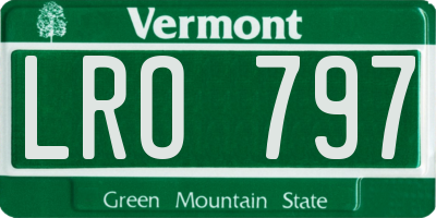 VT license plate LRO797