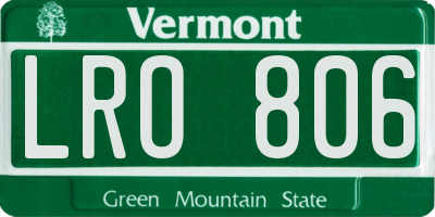 VT license plate LRO806