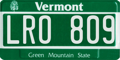 VT license plate LRO809