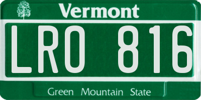 VT license plate LRO816