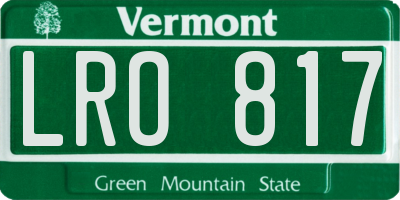 VT license plate LRO817