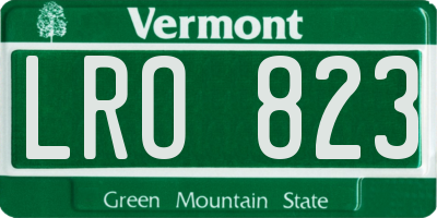 VT license plate LRO823