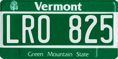 VT license plate LRO825