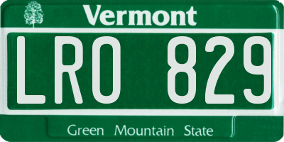 VT license plate LRO829