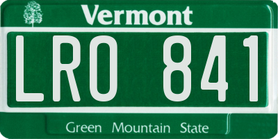 VT license plate LRO841