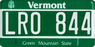 VT license plate LRO844
