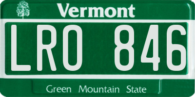 VT license plate LRO846