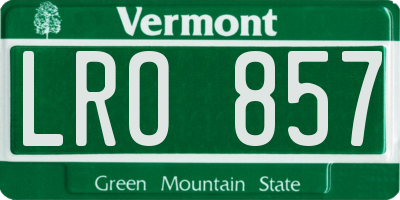 VT license plate LRO857