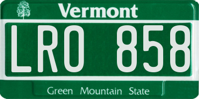 VT license plate LRO858
