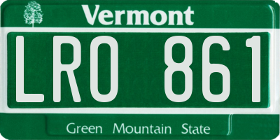 VT license plate LRO861
