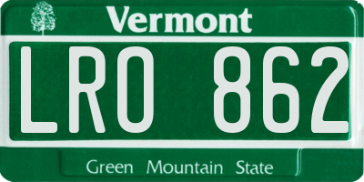 VT license plate LRO862