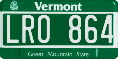 VT license plate LRO864