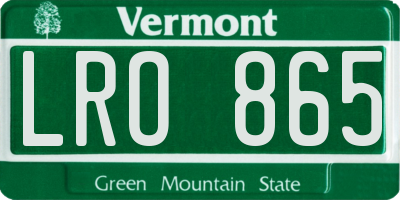 VT license plate LRO865