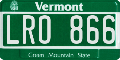 VT license plate LRO866
