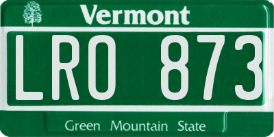 VT license plate LRO873