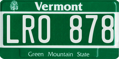 VT license plate LRO878