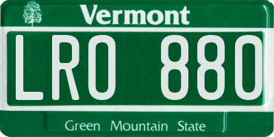 VT license plate LRO880