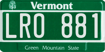 VT license plate LRO881