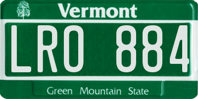 VT license plate LRO884