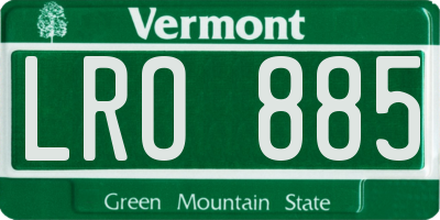 VT license plate LRO885