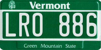 VT license plate LRO886