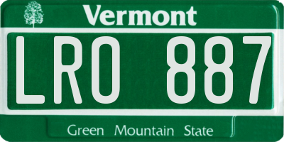 VT license plate LRO887
