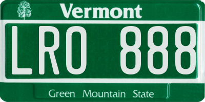 VT license plate LRO888