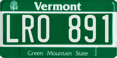 VT license plate LRO891