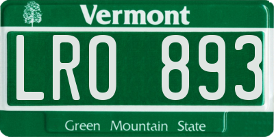 VT license plate LRO893
