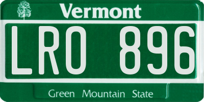 VT license plate LRO896