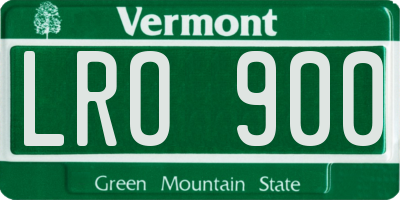 VT license plate LRO900