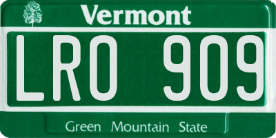 VT license plate LRO909