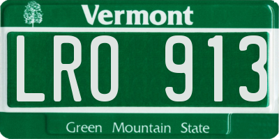 VT license plate LRO913