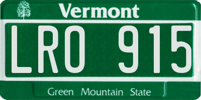 VT license plate LRO915