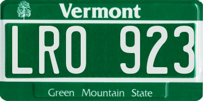 VT license plate LRO923