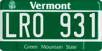 VT license plate LRO931