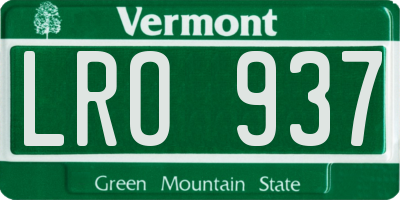 VT license plate LRO937