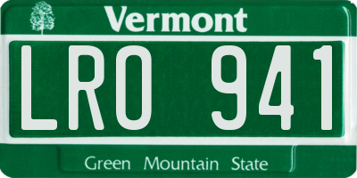 VT license plate LRO941