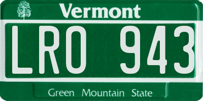 VT license plate LRO943
