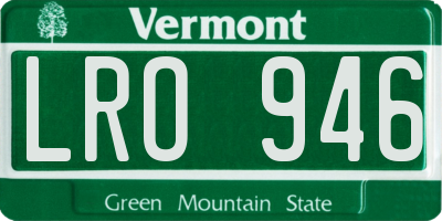 VT license plate LRO946