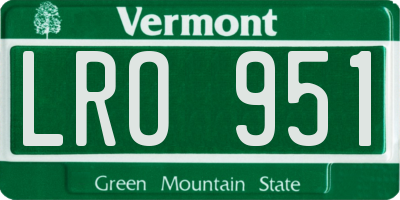 VT license plate LRO951