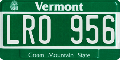 VT license plate LRO956